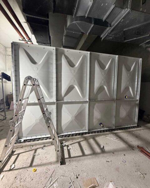 Galvaniz modüler su deposu şantiye saha uygulaması